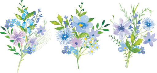 Fototapeta premium bouquet of blue flowers
