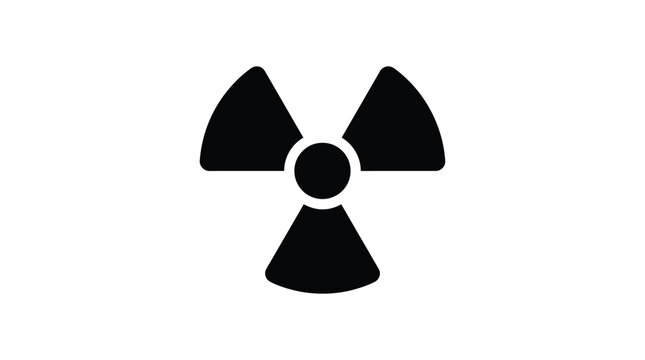 Radioactive symbol icon in black silhouette against a white background high quality professional