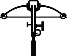 Naklejka premium Silhouette design of a classic medieval crossbow weapon for outdoor vector