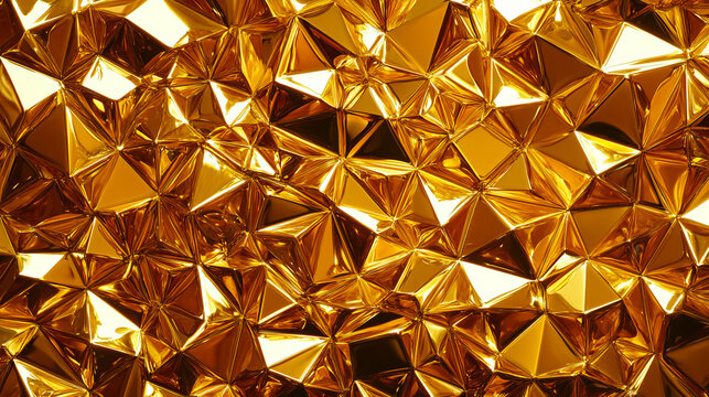 an abstract background featuring a gold, amber, and yellow geometric pattern 