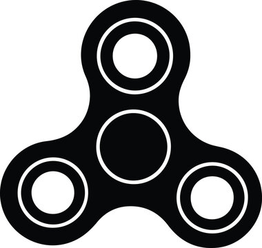 Silhouette design of a modern classic fidget spinner toy vector