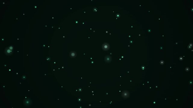 深緑の粒子が舞い落ちる幻想的な4K背景素材ループ