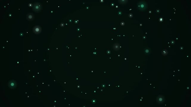深緑エメラルド粒子が降る神秘的な森林感4Kループ動画