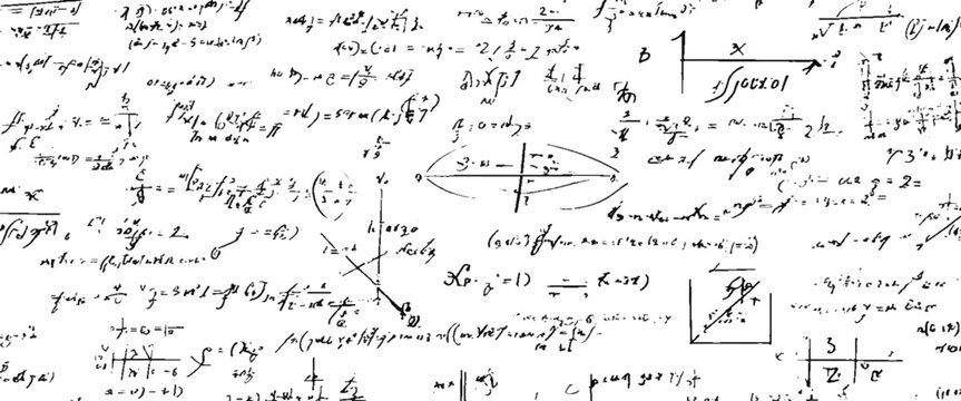 Handwritten mathematical equations and diagrams on white background mathematics formulas calculus algebra