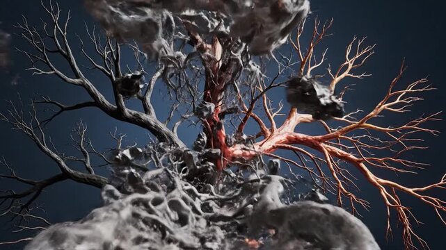 Dark Crystal Formation Abstract Texture