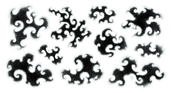 Abstract fractal patterns in black and white with organic shape abstract mathematics complexity monochrome