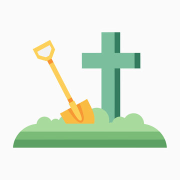 The grave cross potrait banner, vector design