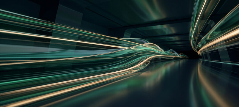 Luxury Liquid Glass Wallpaper &ndash; Premium Emerald Fintech Abstract Background