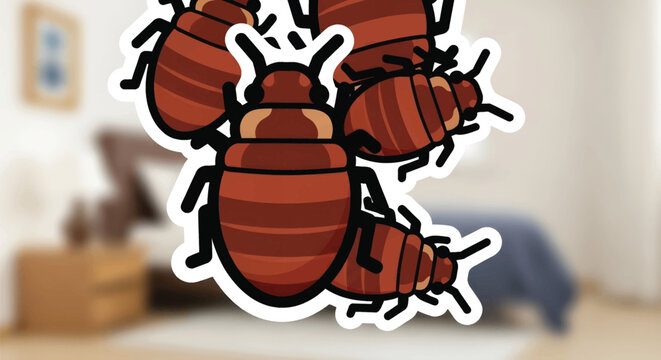 Cockroach Insect Pest Cartoon Style.