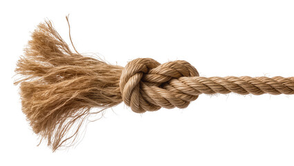 Braided Jute Rope with Knotted End and Frayed Fibers © Michal