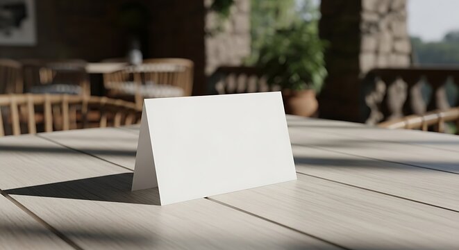 Fathers day card mockup on wooden table blank greeting for dad celebration design