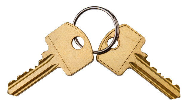 Brass Keys with Metal Ring Held Together