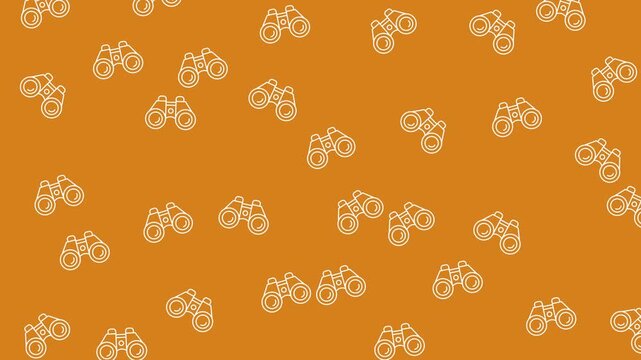 Scattered lightcolored binoculars on an orange background can be perfect for travel and adventurethemed designs. Ideal for explorationrelated projects.