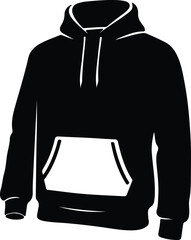 Silhouette design of a casual black hooded sweatshirt vector © Golshan Ara Monny