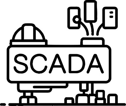 Industrial SCADA system icon for monitoring and data acquisition
