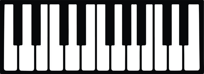 Silhouette design of piano keyboard musical keys vector © Golshan Ara Monny