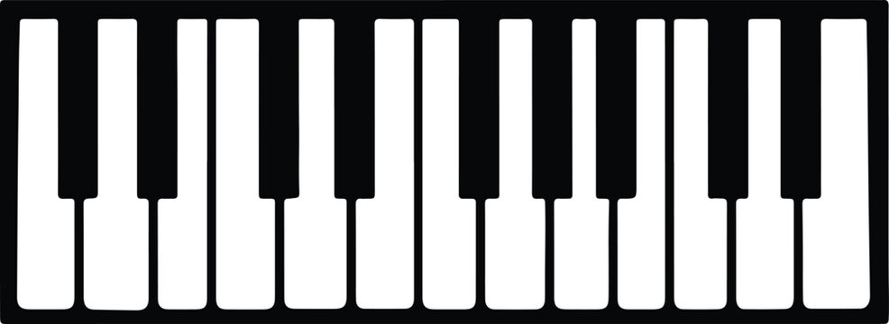 Silhouette design of piano keyboard musical keys vector