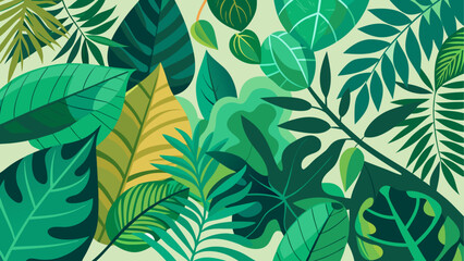Fototapeta premium Colorful tropical leaf pattern background