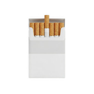 Pack of cigarettes with a few sticks pulled out