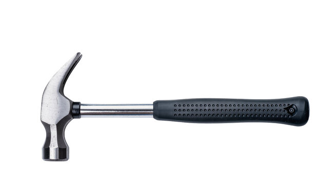 Gray Claw Hammer with Black Rubber Grip and Steel Head