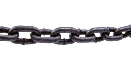 Fototapeta premium Rustic gray metal chain link segment close-up