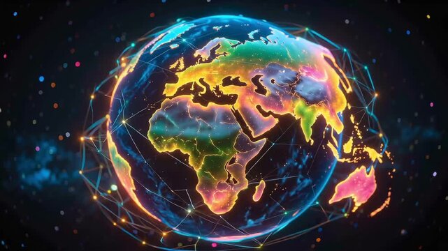 Rotating Globe Network Connection