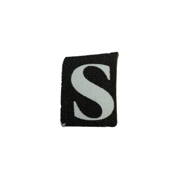 Ransom note style alphabet letter S hand-cut from vintage newspapers and magazines. Real paper collage character with authentic printed texture and handmade clipping isolated on transparent background