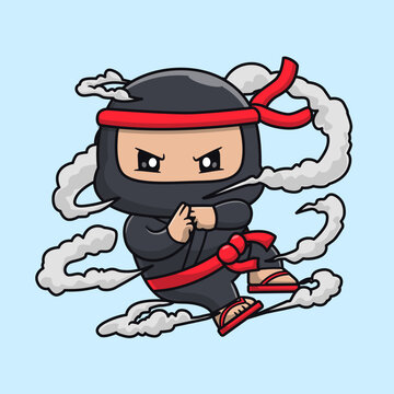 Cute Ninja Disappear Cartoon