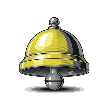 Yellow Metal Service Bell Object.