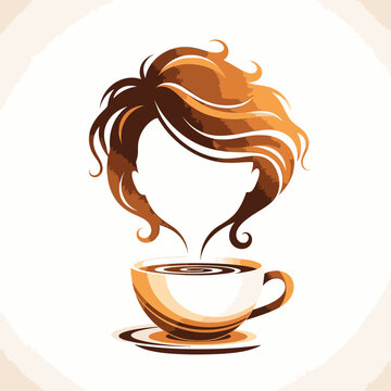 Brown coffee cup with steam rising.
