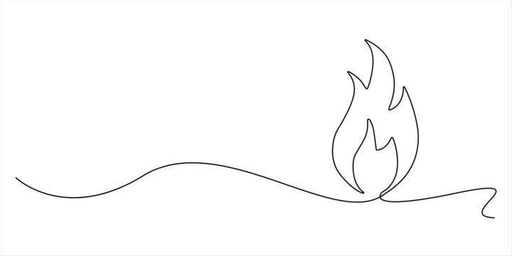 Row of burning candles continuous line drawing. Minimalist vector illustration of church vigil and memorial concept Many burning candles one line art. Continuous line drawing of halloween theme, 
