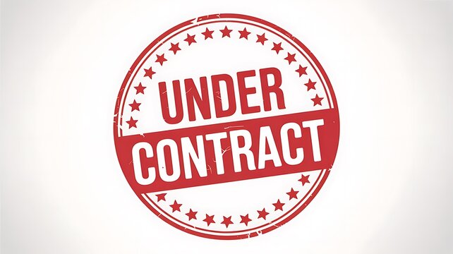 Under Contract stamp, real estate seal, property pending sign, red rubber stamp