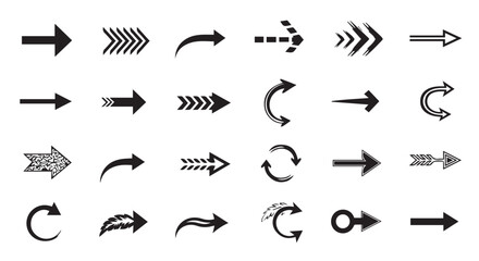 Elegant arrows set for business plan, presentation and education. Sign, Symbol, Hand drawn arrow paint brush design. grunge texture paint brush design. © wellness