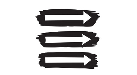 Elegant arrows set for business plan, presentation and education. Sign, Symbol, Hand drawn arrow paint brush design. grunge texture paint brush design. © wellness