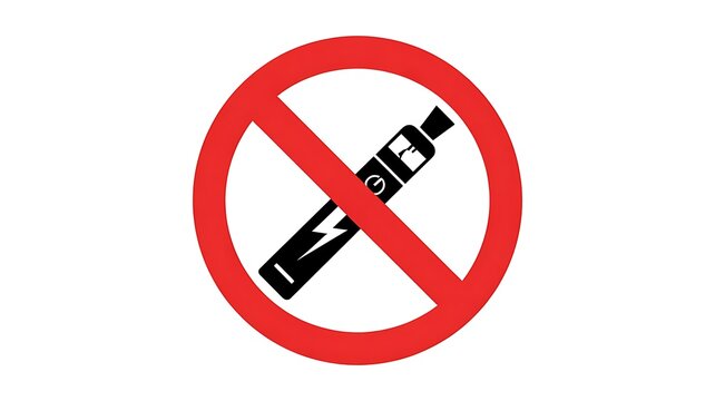 No Vaping, Prohibited, Electronic Cigarette Ban, Smoking Restriction Sign