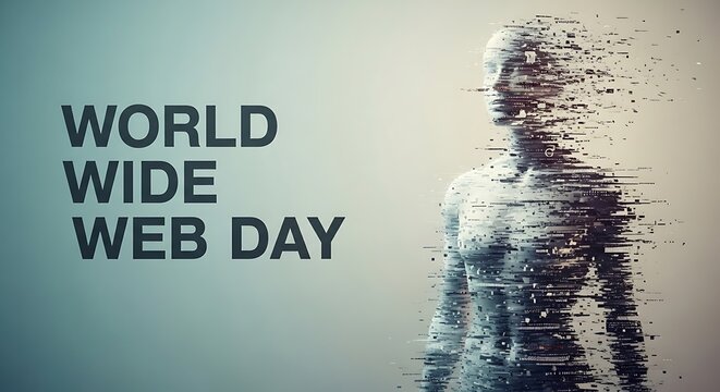 World wide web day glitchy human form digital art