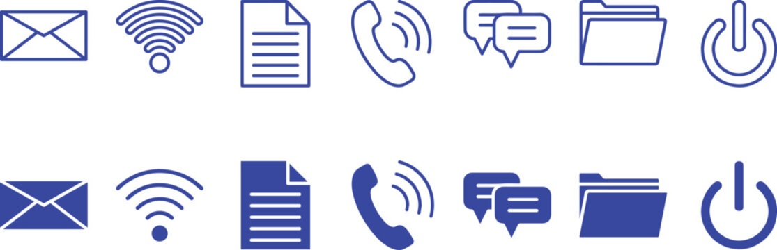 Contact information icon set. email message, client manager. Call center office icon for web.Social media icon,Vector illustration .