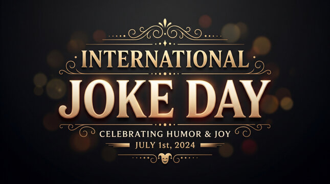 Elegant International Joke Day luxury typography banner with festive humor celebration theme for premium greeting design