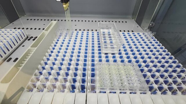 Automated Sample Handling Tray with Microplates