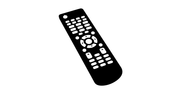 black silhouette of a remote control on white background