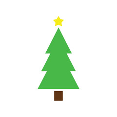 Obraz premium Christmas Tree Vector Icon Colorful Flat Holiday Decoration Tree Sticker Illustration