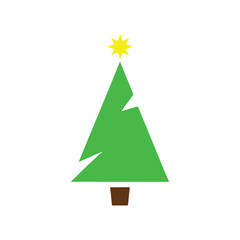 Fototapeta premium Christmas Tree Vector Icon Colorful Flat Holiday Decoration Tree Sticker Illustration