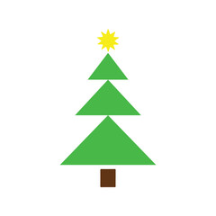 Obraz premium Christmas Tree Vector Icon Colorful Flat Holiday Decoration Tree Sticker Illustration