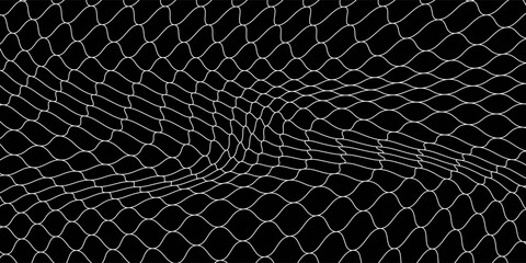Fishing or soccer net. Repeated hexagon pattern. Black wired mesh texture isolated on white background.ilustrasion modern. © Haikal