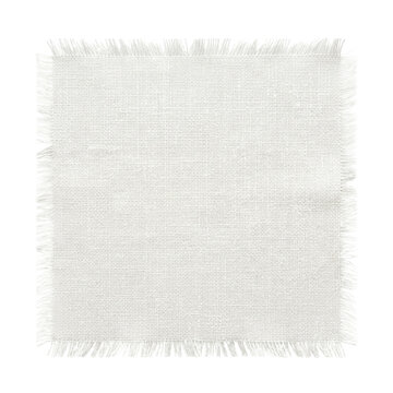 White Fringed Linen Cloth Swatch