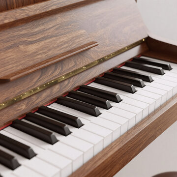 Whimsical Keys Grand. A 3D Rendering Of A Piano With Detailed Keys