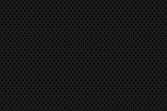 Black athletic jersey fabric seamless mesh vector illustration pattern. Polyester textile perfect for sportswear design. Clean sport material ideal uniform, modern technical cloth for active wear.