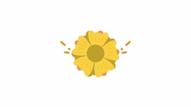 Single yellow flower icon best for web design, logos, branding, floralthemed projects, stationery, invitations, and digital illustrations. Suitable for various creative projects.