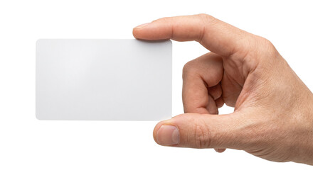 Obraz premium Hand Holding Blank White Card