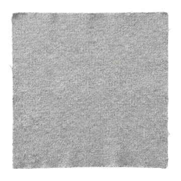 Square swatch of grey heather knitted fabric isolated